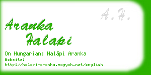 aranka halapi business card