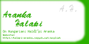 aranka halapi business card